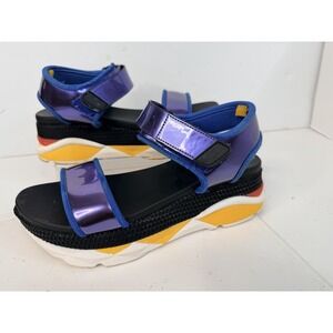 ALDO Platform Sport Sandals Women's Size 7 Purple Metallic Chunky Comfort